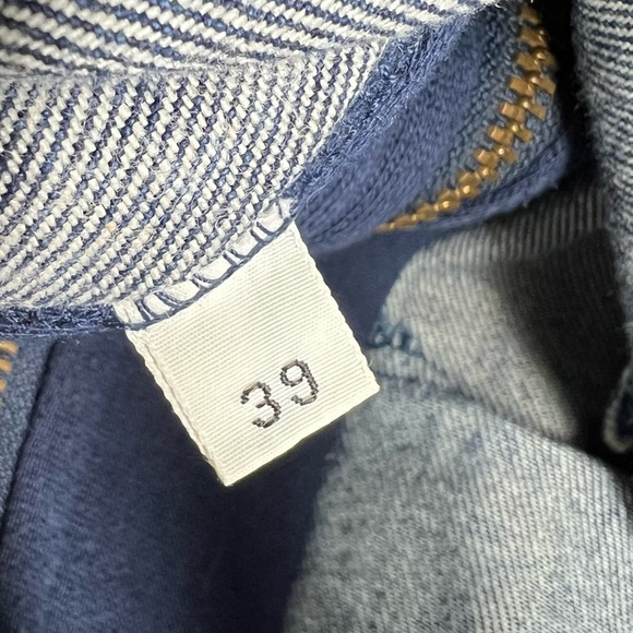 VINTAGE WEEKENDS Blue Denim Jean Jacket with Navy Blue Fleece Hood Medium - Picture 9 of 10